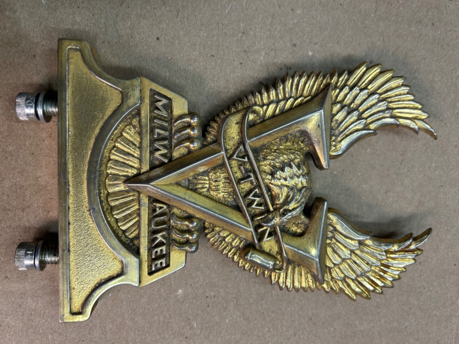 Vintage Harley Sissy Bar Emblem Insert Milwaukee V Twin eBay