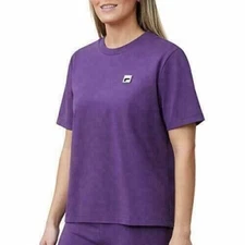 Fila T Shirt Women Large Purple Short Sleeve Adult Top Tee Vintage New Cotton