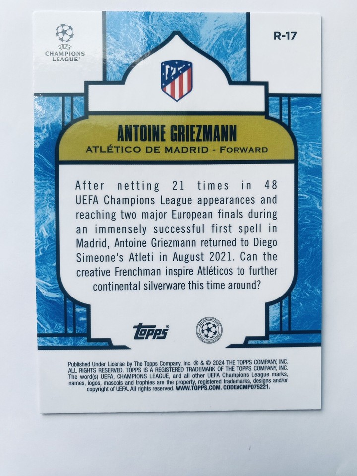 202324 Topps Merlin Antoine Griezmann R17 Renaissance Case Hit SSP