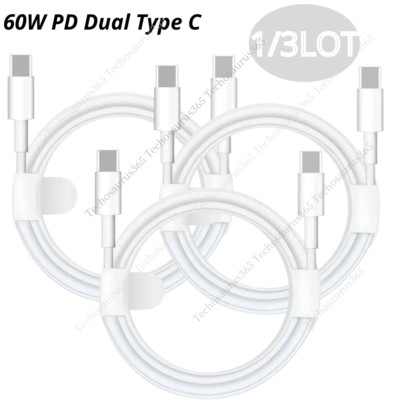 USB C to Type C Charger Cable 60W PD Quik Fast Charging Lead For Samsung Google