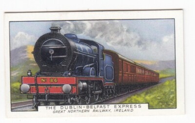 1937 Train Card The Dublin-Belfast Express Great Northern Railway, Ireland