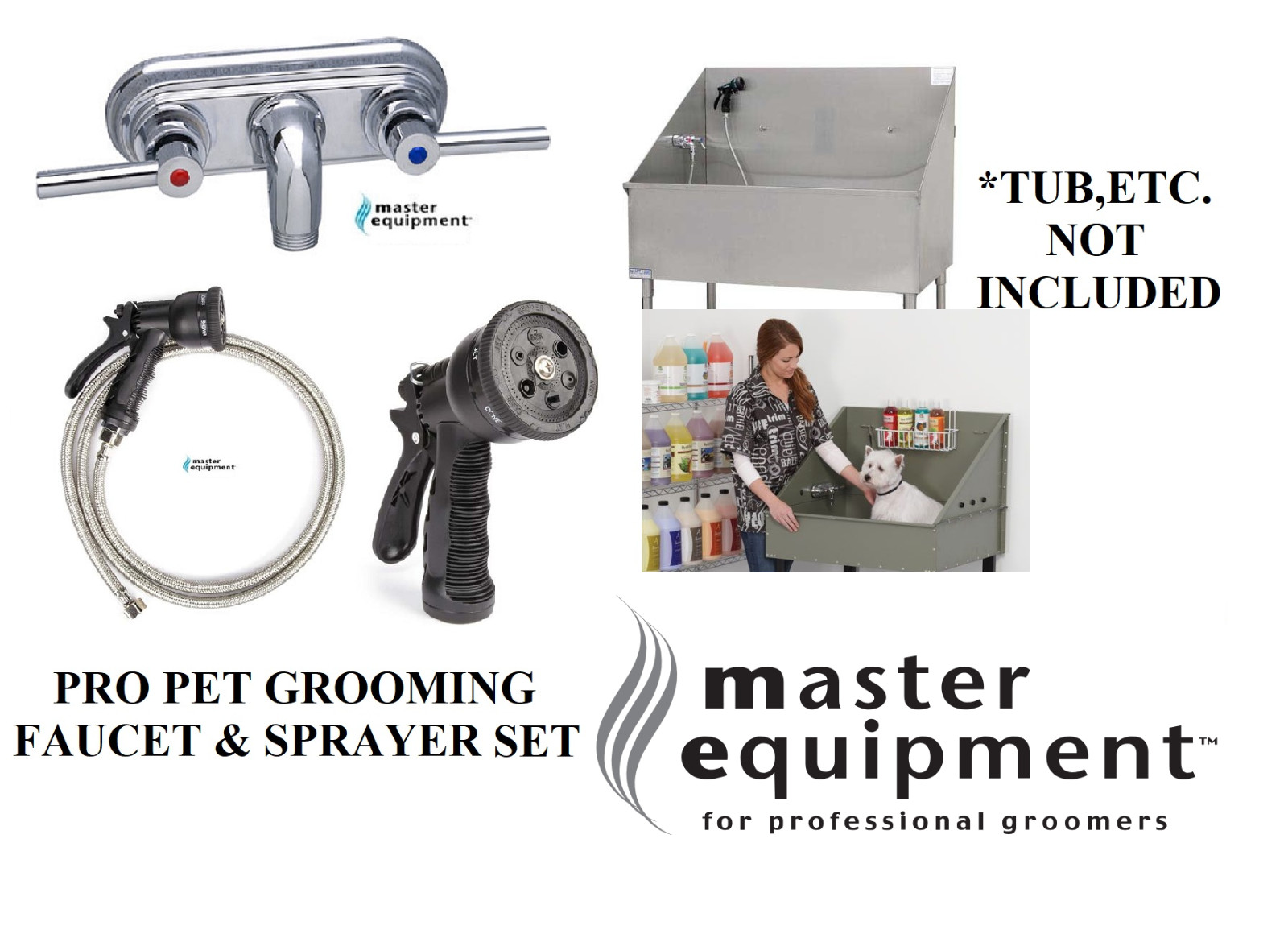 Pet GROOMER FAUCET&Stainless Steel Sprayer Hose&Valve Spray 