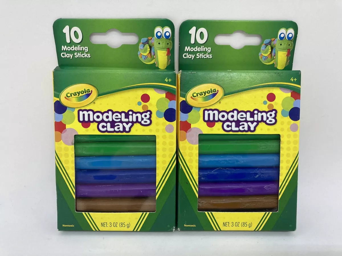 2 Boxes Crayola Modeling Clay Sticks Total of 20 Sticks Non Toxic