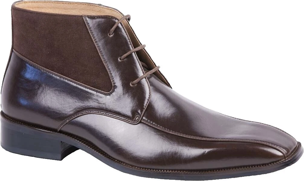 Botas de piel sintética marrón para hombres