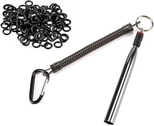 Wacky Rig Tool and 100 PCS Worm O-Rings for 3"-4" Worms 100Pcs black 
