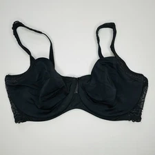 Maidenform Bra 40DD Black Satin Unlined Underwire Adjustable Strap 08068