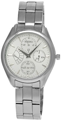 Seiko Quartz 35mm White Dial SS Women's Watch SRL045P1