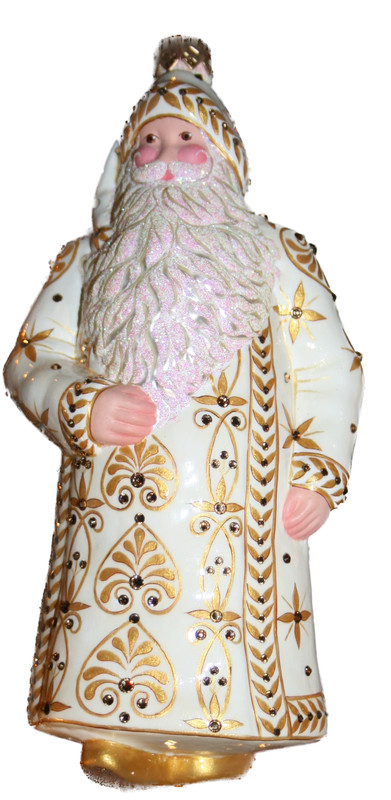 PATRICIA BREEN Glass Santa Christmas Ornament MADE IN POLAND Sevres AIC Exclusiv