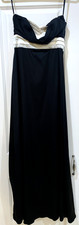 BCBG MaxAzria Gown Maxi Dress Sz 6 Strapless Black White Prom Wedding Formal