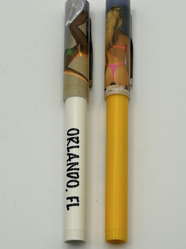 Pair Vintage 90s Bikini Girls Orlando Ballpoint Pens Capped No Ink