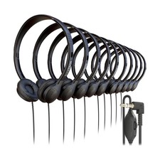 10 Pack Bulk Wired On-Ear Leather Headphones with 3.5mm Connect... FAST USA SHIP