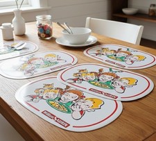 Lot de 4 Sets de Table Vintage William Saurin -Illustration Rétro Cuisine France