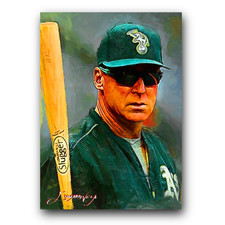 Bob Melvin Art Card Limited 26/50 Edward Vela Signed (Oakland Athletics)