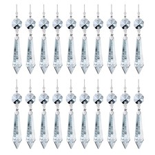 20PCS 55mm Clear Chandelier Icicle Crystal Prisms Lamp Decoration