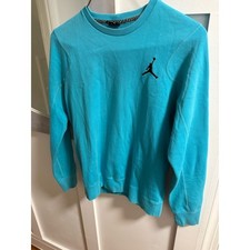 Jordan Men's Crewneck Sweatshirt - Turquoise with Black Jumpman