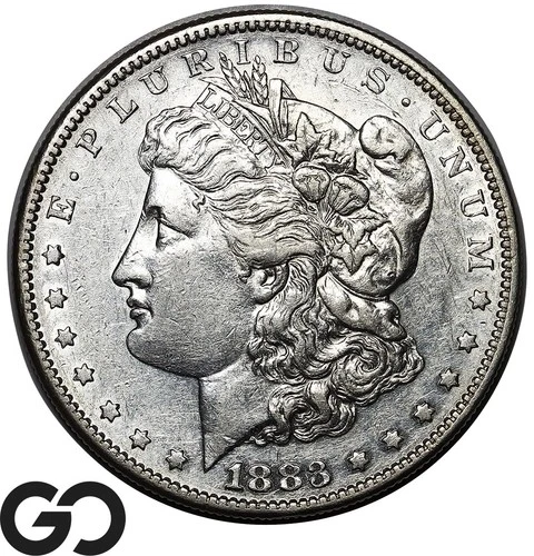 1883-S Morgan Silver Dollar Coin, Tough AU Better Date San Francisco Issue
