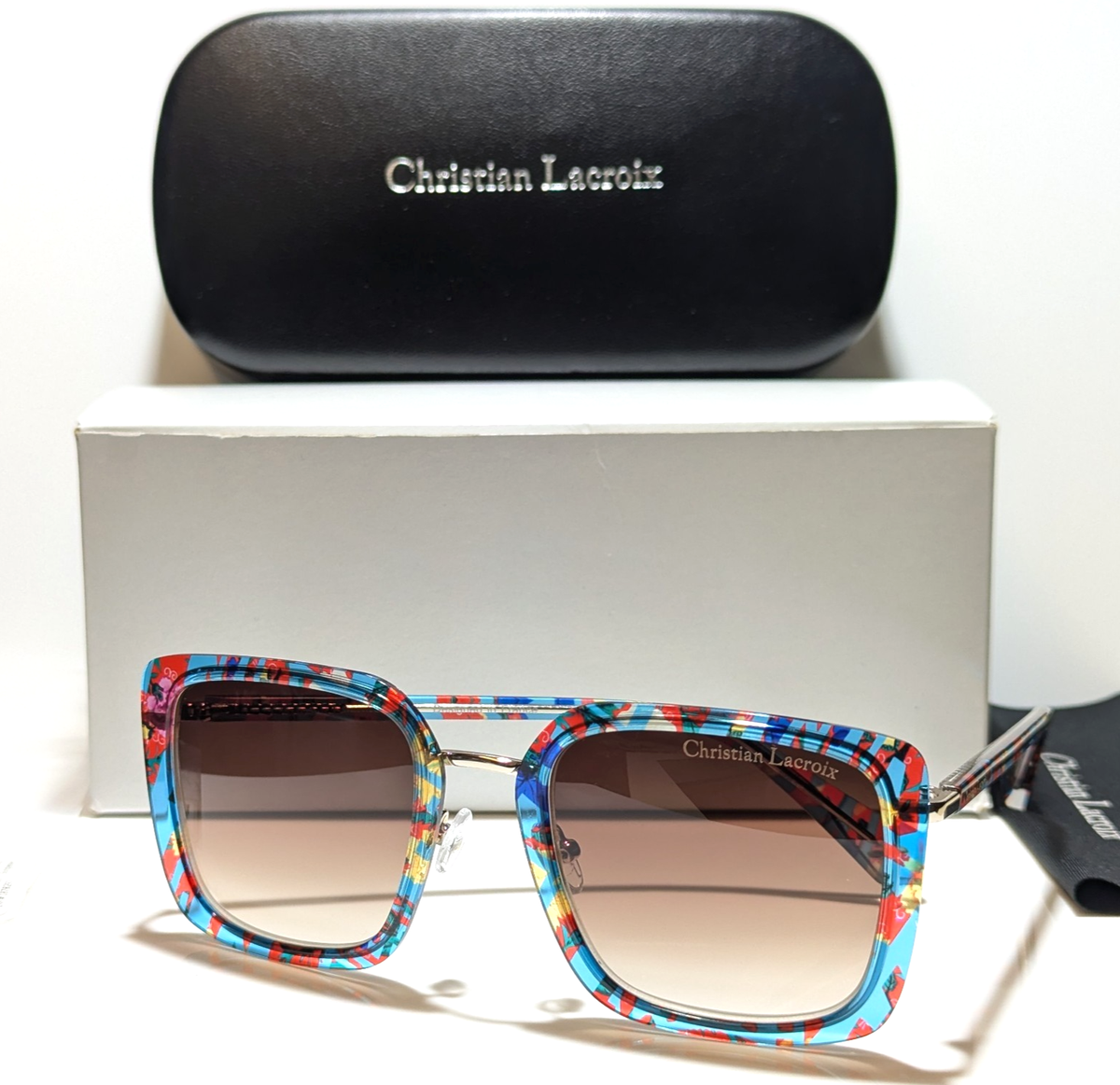 Christian Lacroix Women\'s Gradient Pink Fashion Sunglasses Vintage Christian Lacroix Square 7318 30 Sunglasses main image 2