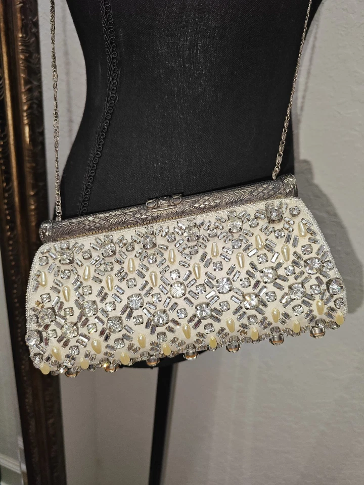 Moyna Couture роскошь ручная сумка вечер сумочка бисером кристалл застежки через плечо винтажный - Изображение 3 из 4