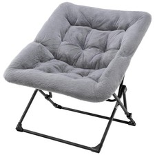 Oakham Comfy Chair for Adults, Soft Faux Fur Folding Lounge for Bedroom