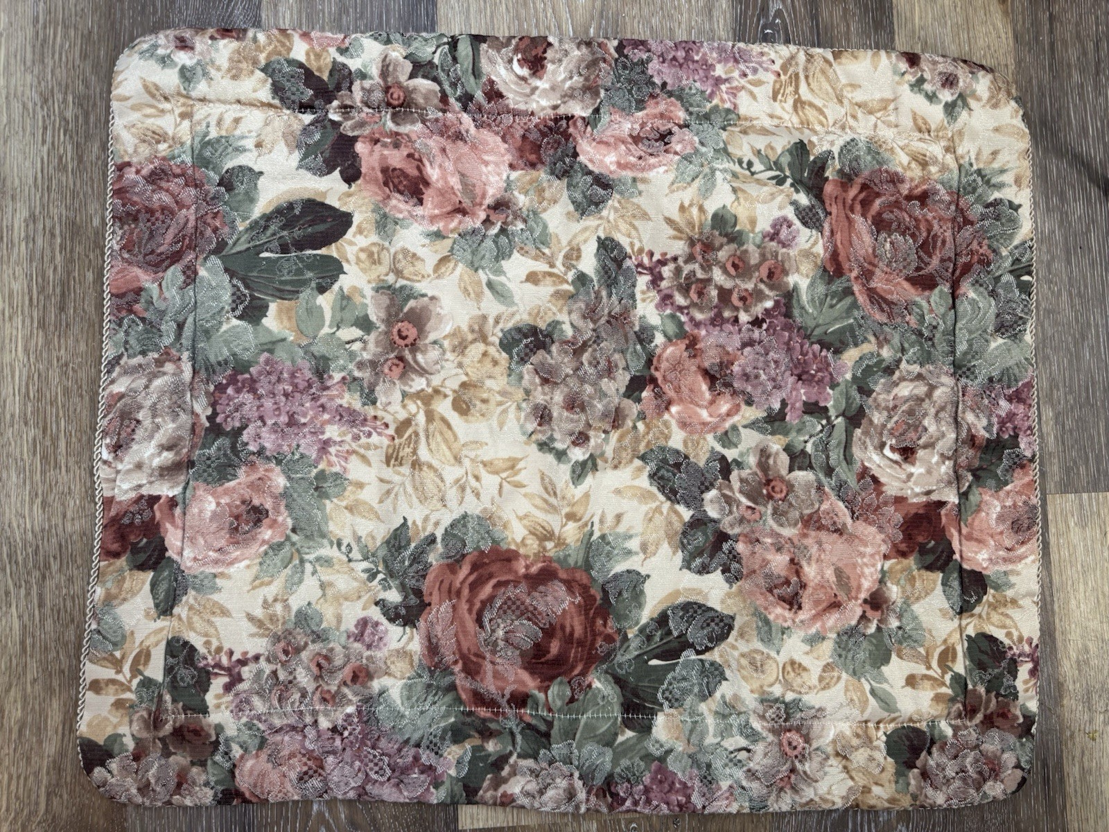 Croscill Cotswold Standard Pillow Sham Floral Padded Flange Rope Trim