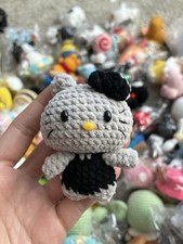 Hello Kitty Handmade Crochet Keychain Hello Kitty Keychain Cute Gift Charm