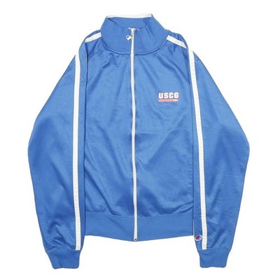 CHAMPION Herren Trainingsjacke blau M Polyestermischung uni Reißverschluss USCG USA