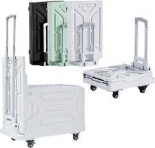 23 GAL 2-In-1 Foldable Shopping Cart, Collapsible Utility Cart with Adjustable H