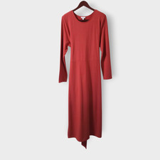 Pure Jill Pima Cotton Blend Tie Waist Stretch Maxi Dress Coral Sz XL Minimalist