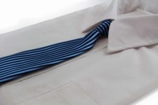 Kids Boys Black Blue Patterned Elastic Neck Tie - Thin Vertical Stripe