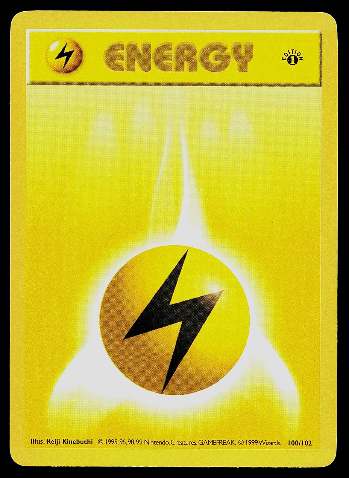 Pokemon Card - Lightning Energy 1st Edition Base Set Shadowless 100/102
