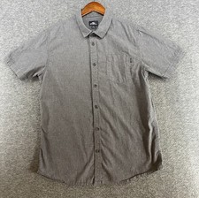 O'Neill Short Sleeve Button Up Gray Shirt Size Mens Size Medium