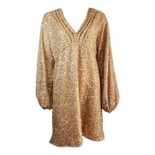 Shein Dress Womens Plus Size XXL Gold Sequin New Years Party Sparkle Celebration