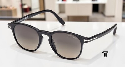 Tom Ford FT1302 01B Acetate Shiny Black Gradient Smoke 50 mm Men's Sunglasses