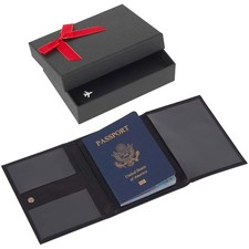 Pilot Wallet Passport Holder for Travel - RFID Blocking Genuine Leather Trave...
