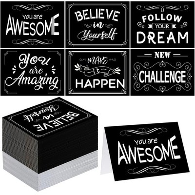 36 Stück Glückskarten Großpackung Schülergeschenk 18 x 12 cm / 7,1 x 4,7 Zoll, schwarz 
