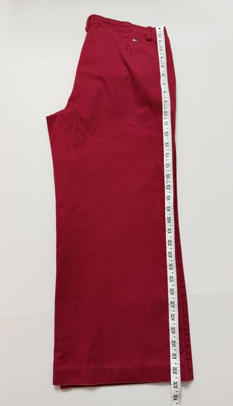 Tommy Hilfiger Women's Bright Red Cotton Pants Inseam 23" Straight Ankle Size 8 thumbnail 3