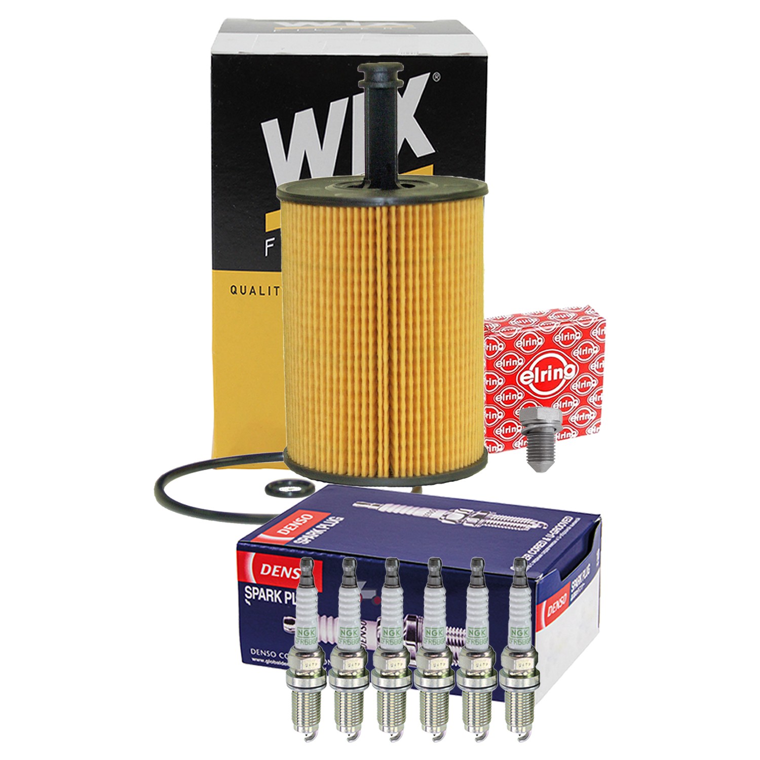 Wix Engine Oil Filter  NGK 6 Platinum Spark Plugs kit for Golf Jetta 2.8L V6