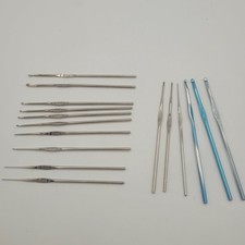 Vintage Lot Of 16 Boye Knitting Needles  Crochet Hooks - Various Sizes / Brands