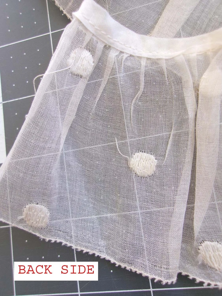 Antiguo adorno de lunares con volantes de los años 30 40 3" de ancho orgánico vintage reliquia costura Foto 4 de 4