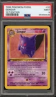 Pokemon Gengar Fossil 1st Edition NON Holo Rare #20 PSA 9 Mint