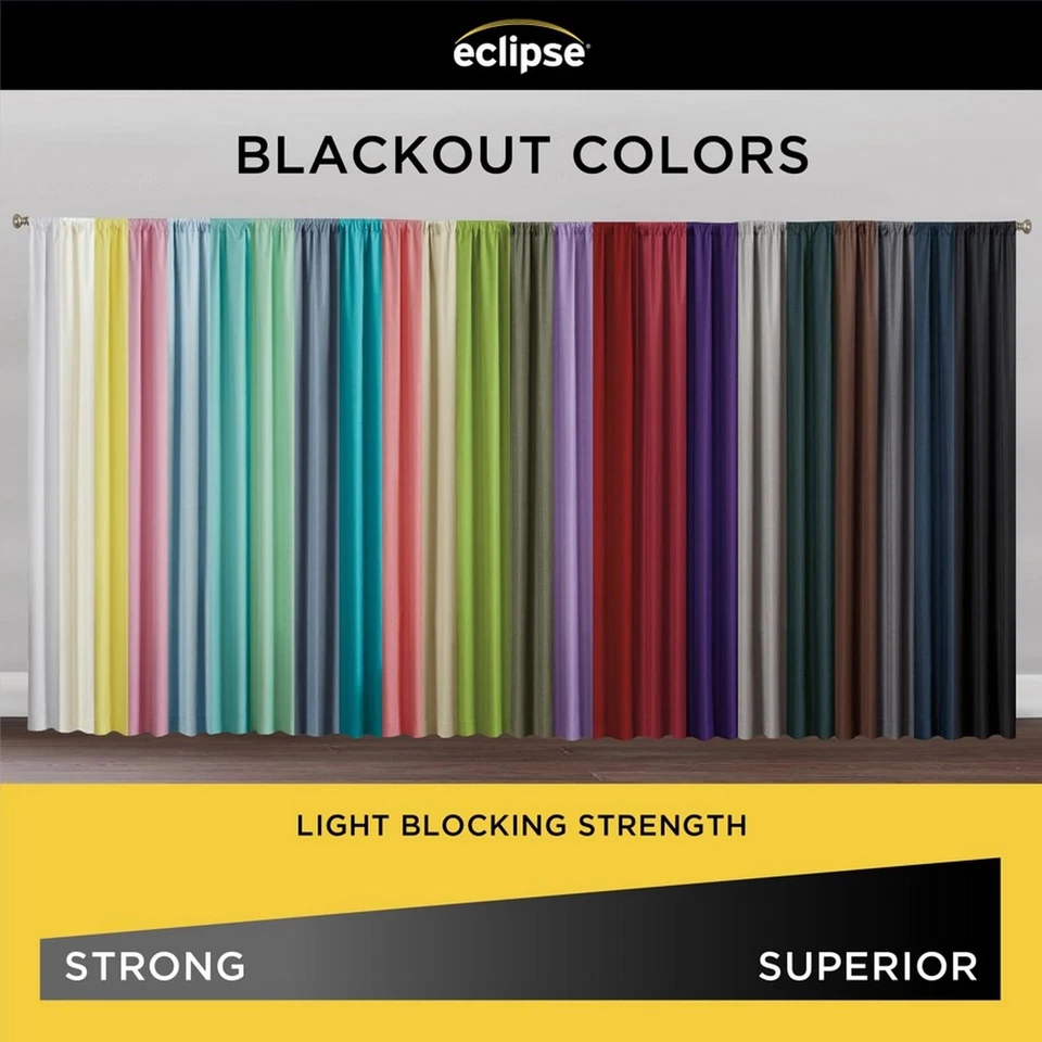 ECLIPSE Kendall Modern Blackout Thermal Rod Pocket Window Curtain for Bedroom or - Image 4 of 4