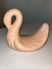 VTG Light Pink Ceramic Swan Hand Towel Holder Bathroom 7  Lx5  Wx6  H