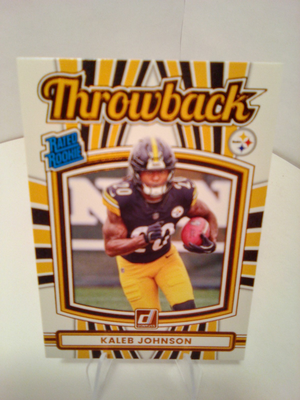 2025 Donruss Kaleb Johnson Throwback Rated Rookie RC #46 Steelers