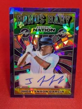 2025 Leaf Baseball Nation Bonus Baby Jhostynxon Garcia #BB-10 PURPLE AUTO **5/8*