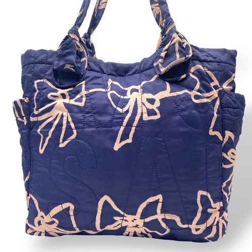 Marc By Jacobs Tote hand Bag Ribbon pattern blue logo plate fashion goods women - Picture 2 of 11