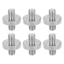 6 Pcs 1/4" Male to 1/4" Male Thread Camera Tripod Screw Adapter, Silver