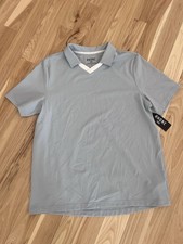 Rhone Mens Link Golf Polo Shirt Arctic Blue Contrast Collar Short Sleeve L NWT