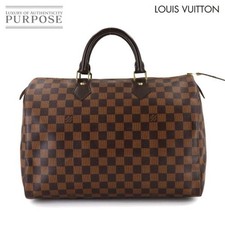 Auth  LOUIS VUITTON Damier Speedy 35 Hand Bag Ebene Brown N41523 Gold Hardware S