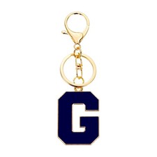 Initial Letter Keychain, Alphabet Letter A-Z Keyring, Blue G 