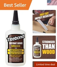 2oz Instant Bond Wood Glue - Fast Cure, Clear Finish for Crafts & Repairs